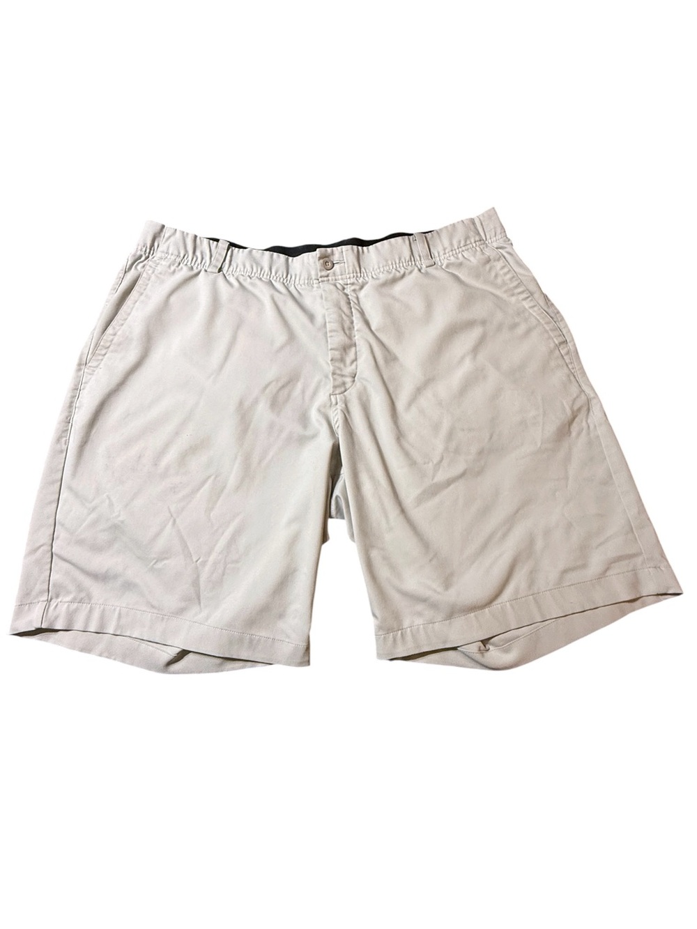 Nike Golf Dri-Fit Shorts Mens Size 42 Khaki Beige Flat Front Stretch Comfort